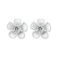Moissanite 925 Sterling Silver Sakura Stud Earrings VVS1 Screw Back BandsCo Straps