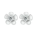 Moissanite 925 Sterling Silver Sakura Stud Earrings VVS1 Screw Back BandsCo Straps