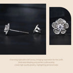 Moissanite 925 Sterling Silver Sakura Stud Earrings VVS1 Screw Back BandsCo Straps