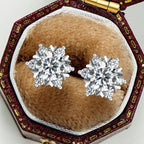 Moissanite 925 Sterling Silver Snowflake Stud Earrings 1CT VVS1 Certificate BandsCo Straps