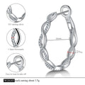 Moissanite 925 Sterling Silver Twisted Infinity Hoop Stud Earrings For Women BandsCo Straps