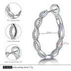 Moissanite 925 Sterling Silver Twisted Infinity Hoop Stud Earrings For Women BandsCo Straps