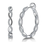 Moissanite 925 Sterling Silver Twisted Infinity Hoop Stud Earrings For Women BandsCo Straps