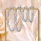 Moissanite 925 Sterling Silver Twisted Infinity Hoop Stud Earrings For Women BandsCo Straps