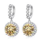 Moissanite 925 Sterling Silver Round D Color Drop Earrings Valentine's Gift BandsCo Straps
