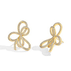 Moissanite Bow Knot Stud Earrings 925 Sterling Silver Sparkling Engagement BandsCo Straps