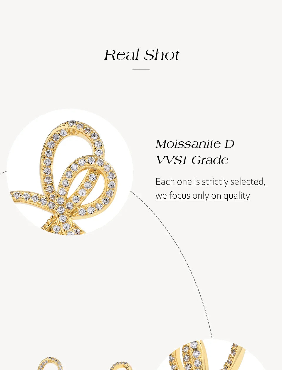 Moissanite Bow Knot Stud Earrings 925 Sterling Silver Sparkling Engagement BandsCo Straps