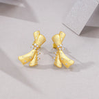 Moissanite 925 Sterling Silver 18K Gold Plated Bow Stud Earrings For Women BandsCo Straps