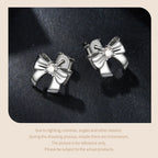 Moissanite Bowknot Stud Earrings S925 Silver Clip-On Wedding Engagement Gift BandsCo Straps