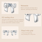 Moissanite Bowknot Stud Earrings S925 Silver Clip-On Wedding Engagement Gift BandsCo Straps