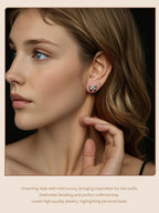 Moissanite Bowknot Stud Earrings S925 Silver Clip-On Wedding Engagement Gift BandsCo Straps