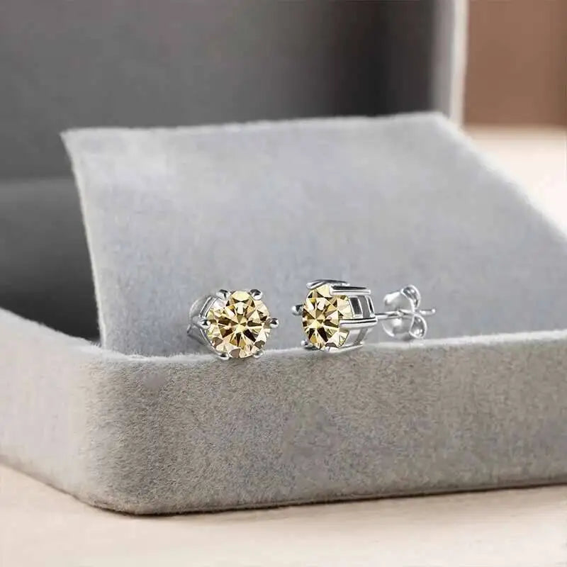 1ct D Color Moissanite Bridal Set 925 Sterling Silver Ring Earring Necklace BandsCo Straps
