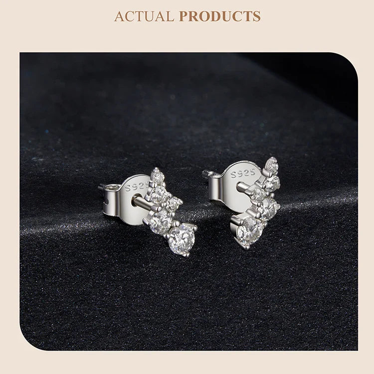 Moissanite Bubble Stud Earrings Geometric VVS1 EX 925 Sterling Screw Back BandsCo Straps