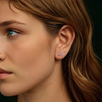 Moissanite Bubble Stud Earrings Geometric VVS1 EX 925 Sterling Screw Back BandsCo Straps