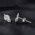 Moissanite Bubble Stud Earrings Geometric VVS1 EX 925 Sterling Screw Back BandsCo Straps