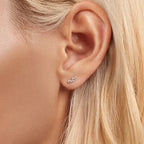 Moissanite Bubble Stud Earrings Geometric VVS1 EX 925 Sterling Screw Back BandsCo Straps