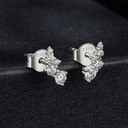 Moissanite Bubble Stud Earrings Geometric VVS1 EX 925 Sterling Screw Back BandsCo Straps