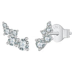 Moissanite Bubble Stud Earrings Geometric VVS1 EX 925 Sterling Screw Back BandsCo Straps