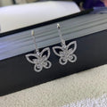 Moissanite Butterfly Drop Earrings 925 Sterling Silver Luxury Sparkling Gift BandsCo Straps