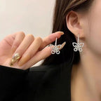 Moissanite Butterfly Drop Earrings 925 Sterling Silver Luxury Sparkling Gift BandsCo Straps