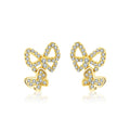 Moissanite Butterfly Stud Earrings 925 Sterling Silver Sparkle Wedding Jewelry BandsCo Straps