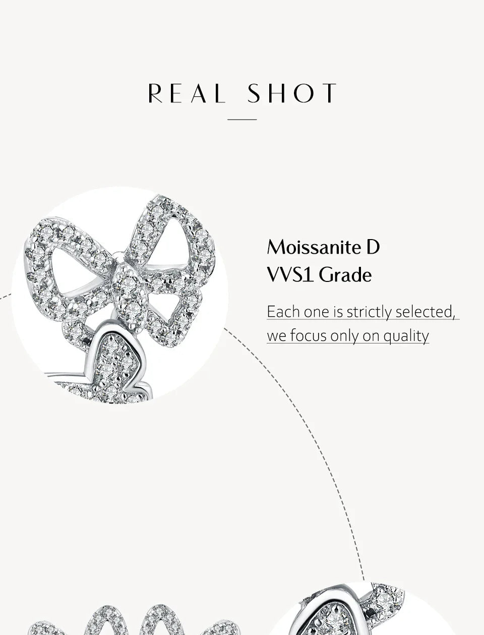 Moissanite Butterfly Stud Earrings 925 Sterling Silver Sparkle Wedding Jewelry BandsCo Straps