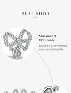 Moissanite Butterfly Stud Earrings 925 Sterling Silver Sparkle Wedding Jewelry BandsCo Straps