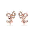 Moissanite Butterfly Stud Earrings 925 Sterling Silver Sparkle Wedding Jewelry BandsCo Straps