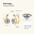 Moissanite Clip Hoop Earrings 925 Sterling Silver D-Color White Round Cut BandsCo Straps