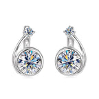 Moissanite Clip Hoop Earrings 925 Sterling Silver D-Color White Round Cut BandsCo Straps