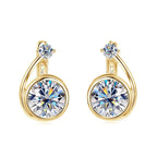 Moissanite Clip Hoop Earrings 925 Sterling Silver D-Color White Round Cut BandsCo Straps