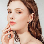 Moissanite Clip Hoop Earrings 925 Sterling Silver D-Color White Round Cut BandsCo Straps