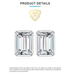 Moissanite D Color 1.6ct Pair Emerald Cut 925 Sterling Silver Stud Earrings BandsCo Straps