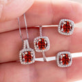 Moissanite D Color Round Cut 925 Sterling Silver Pendant Necklace and Studs Set BandsCo Straps