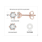 Moissanite D Color Round Solitaire Stud Earrings 0.6-6ct Sterling Silver BandsCo Straps