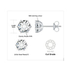 Moissanite D Color Round Solitaire Stud Earrings 0.6-6ct Sterling Silver BandsCo Straps