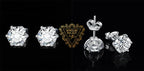 Moissanite D Color Round Solitaire Stud Earrings 0.6-6ct Sterling Silver BandsCo Straps