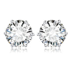 Moissanite D Color Round Solitaire Stud Earrings 0.6-6ct Sterling Silver BandsCo Straps