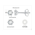 Moissanite D Color Round Solitaire Stud Earrings 0.6-6ct Sterling Silver BandsCo Straps