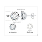 Moissanite D Color Round Solitaire Stud Earrings 0.6-6ct Sterling Silver BandsCo Straps