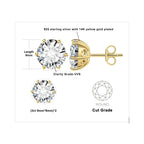 Moissanite D Color Round Solitaire Stud Earrings 0.6-6ct Sterling Silver BandsCo Straps