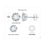 Moissanite D Color Round Solitaire Stud Earrings 0.6-6ct Sterling Silver BandsCo Straps