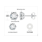 Moissanite D Color Round Solitaire Stud Earrings 0.6-6ct Sterling Silver BandsCo Straps