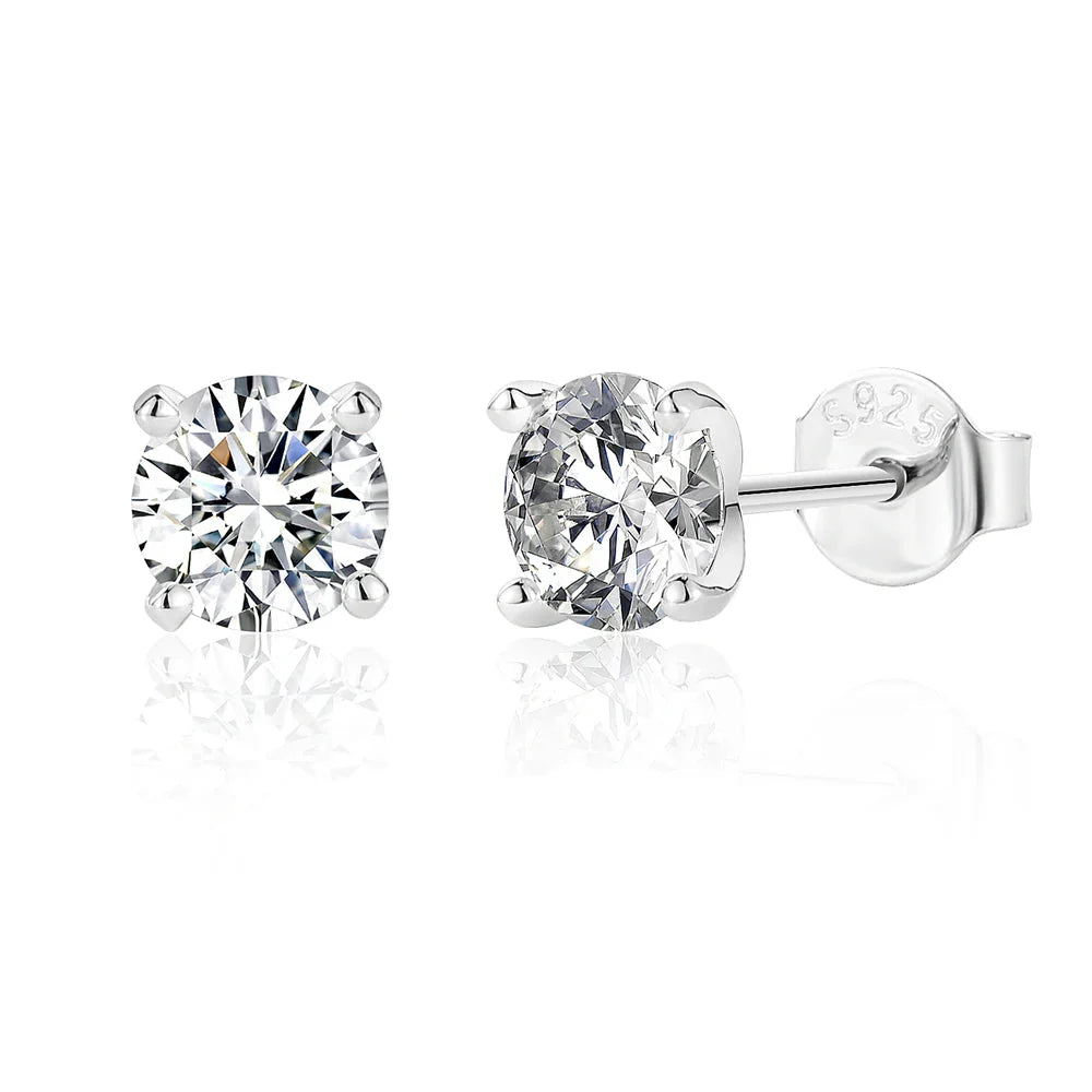 Moissanite 0.5-1.2 Ct D Color Stud Earrings 925 Sterling Silver For Women BandsCo Straps