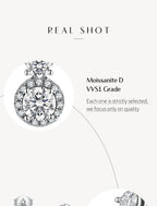 VVS1 D Color Round Moissanite Stud Earrings 925 Sterling Silver Bowknot Back BandsCo Straps