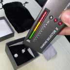 VVS D Color Russian Cut Moissanite Stud Earrings 1/2/4 CT S925 Sterling Silver BandsCo Straps