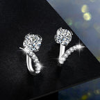 Moissanite Diamond Stud Earrings 925 Sterling Silver Bridal Engagement Studs BandsCo Straps
