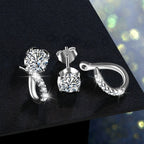 Moissanite Diamond Stud Earrings 925 Sterling Silver Bridal Engagement Studs BandsCo Straps