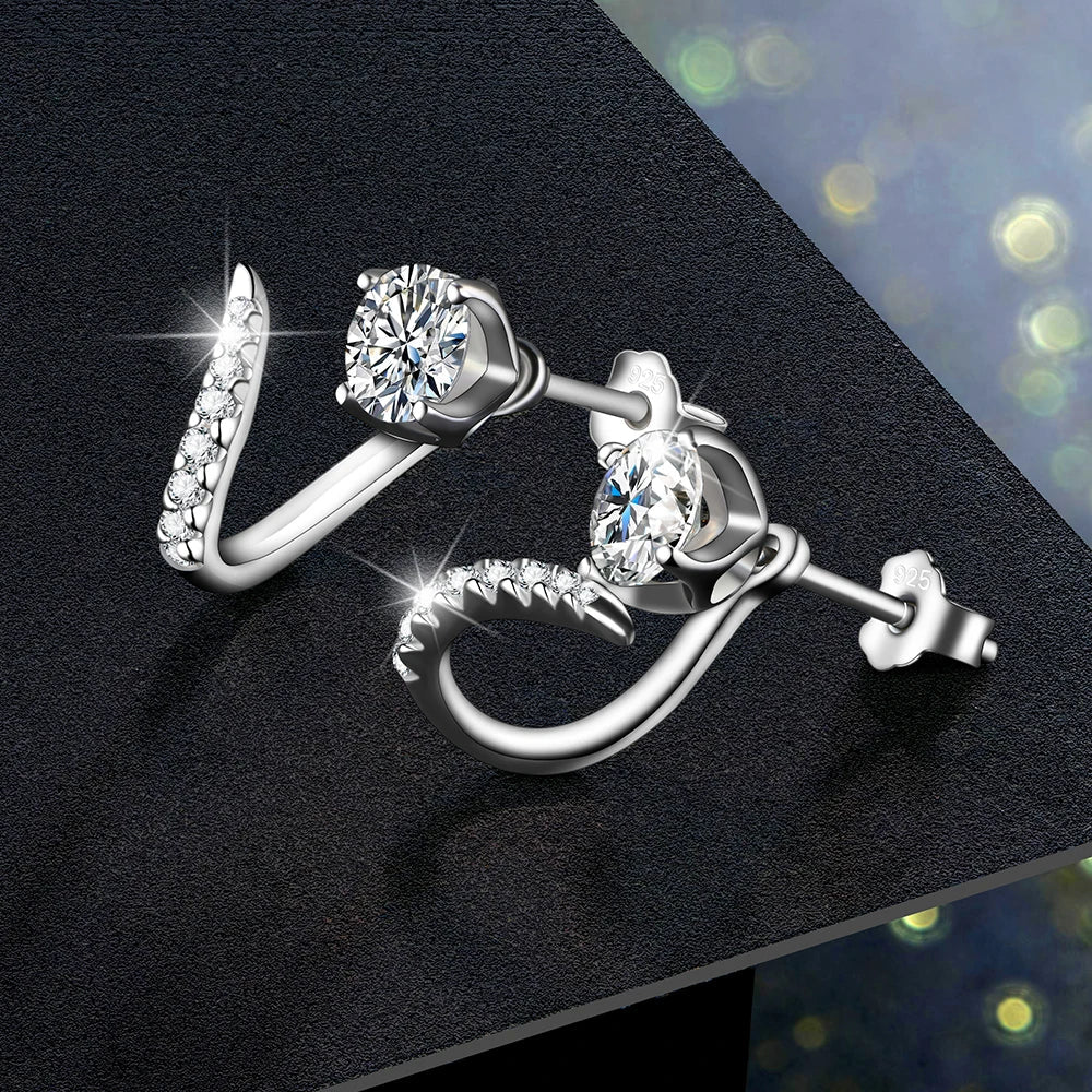 Moissanite Diamond Stud Earrings 925 Sterling Silver Bridal Engagement Studs BandsCo Straps