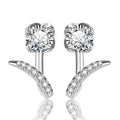 Moissanite Diamond Stud Earrings 925 Sterling Silver Bridal Engagement Studs BandsCo Straps